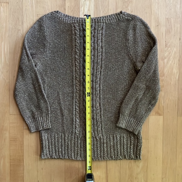 2/$20 Gold Ralph Lauren metallic sweater, sz M - Picture 7 of 8
